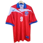 Camiseta selección chilena Iván Zamorano 1998, roja, manga corta