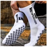 Calcetín tapedesign antideslizante deporte, color blanco